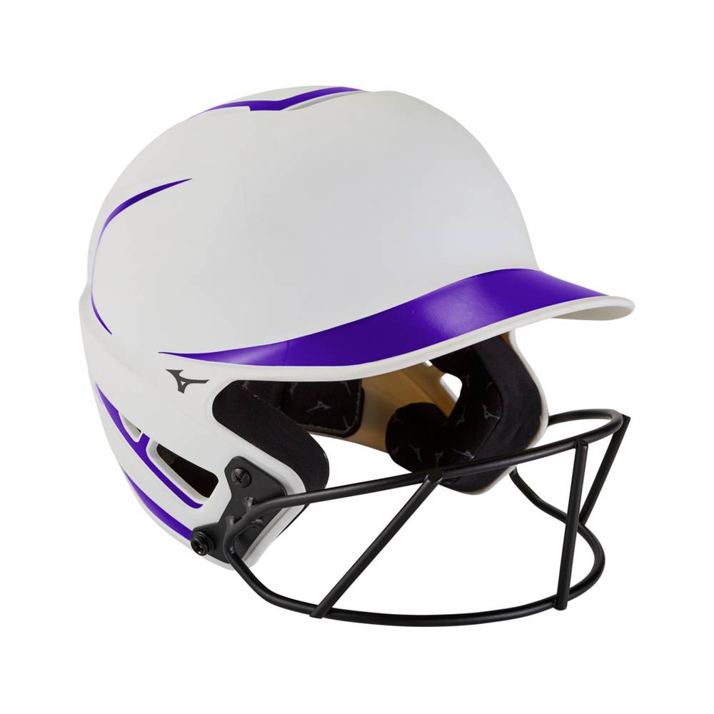 Casco Mizuno F6 Fastpitch Softball Batting Mujer Blancas/Moradas España XNKO-82971